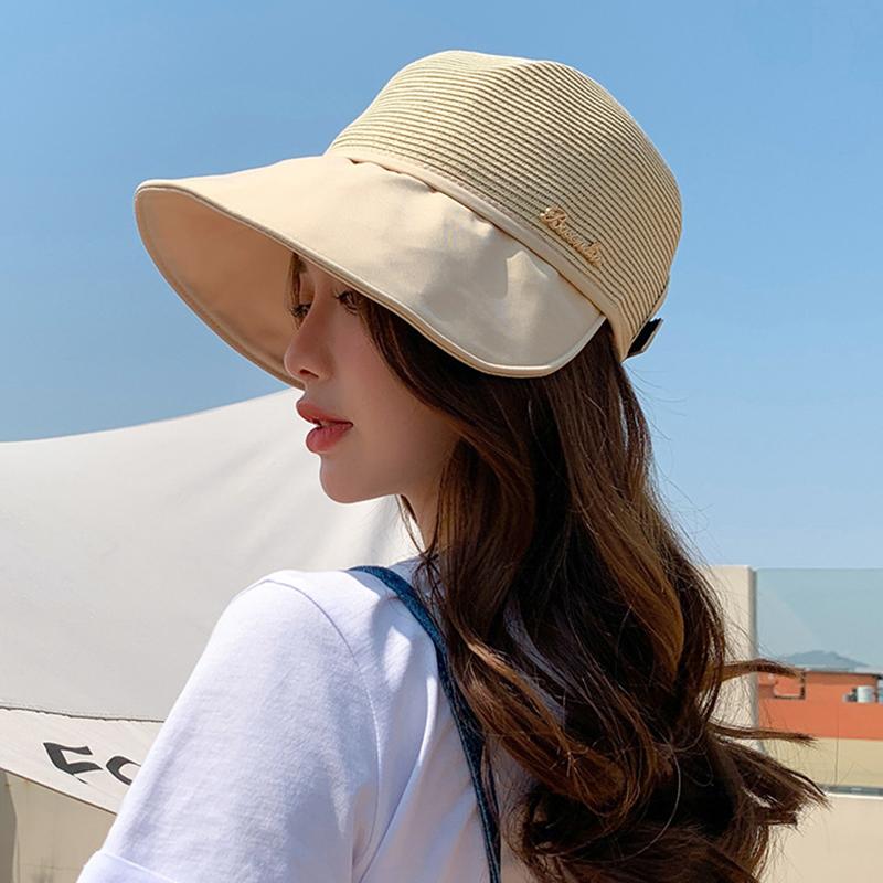 Fashion Solid Color Fisherman Hat for Women Sunmmer Mesh Breathable Wide Brim Sunshade UV Protection Cap Girls Outdoor Hat