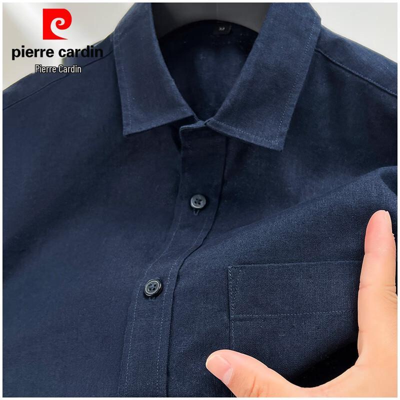 

Мужская рубашка с коротким рукавом из смесовой ткани с льном Pierre Cardin M
