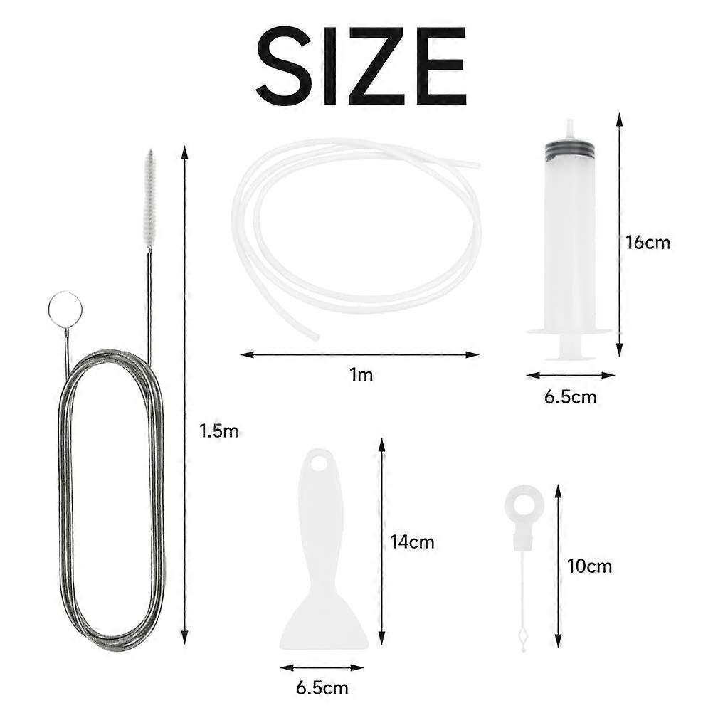 10 Pcs Reusable Refrigerator Cleaning Kit, 1.5M Long Flexible Spiral Brush, Refrigerator Drain Hole Cleaning Tool, Fridge Cleaning
