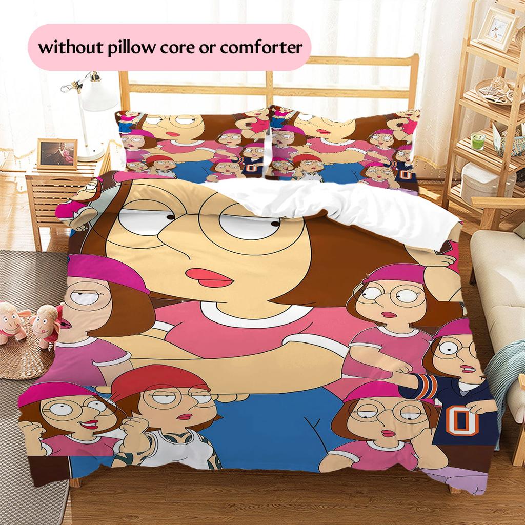 Meg Griffin Pattern Bedding Home Decoration Birthday Gift ( 1 duvet cover + 2 pillowcase, without core),fan merchandise.