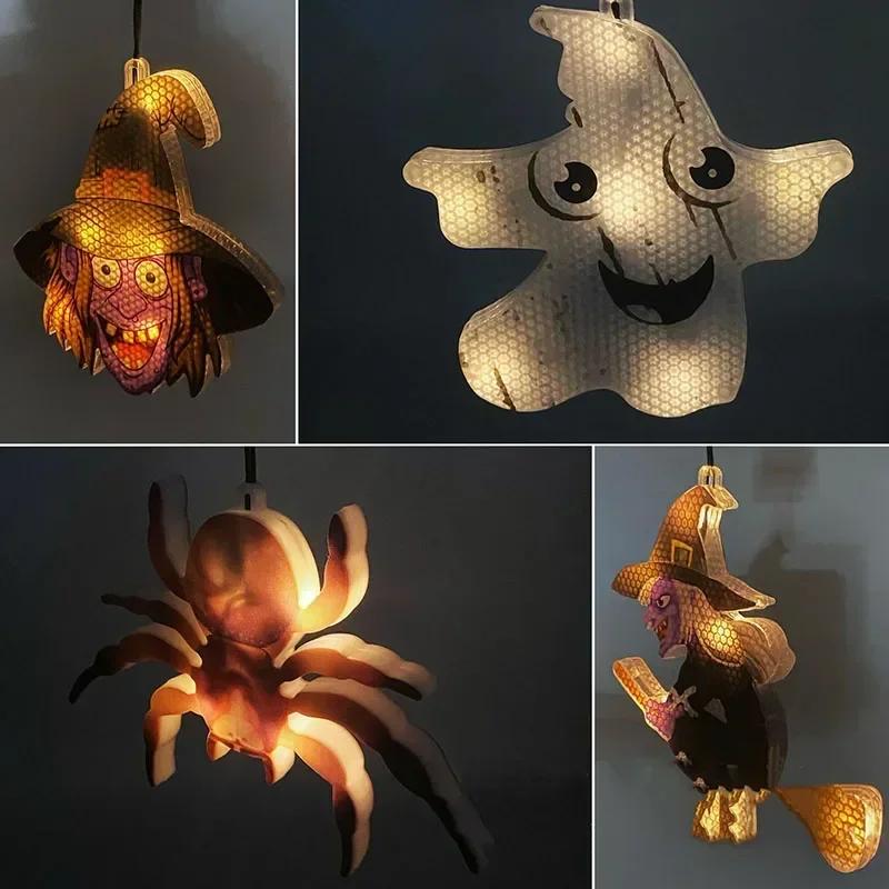 Halloween Night Decoration Hanging Light Pumpkin Light Pendant String Demon Headlight Indoor Outdoor Family Gathering Party Prop