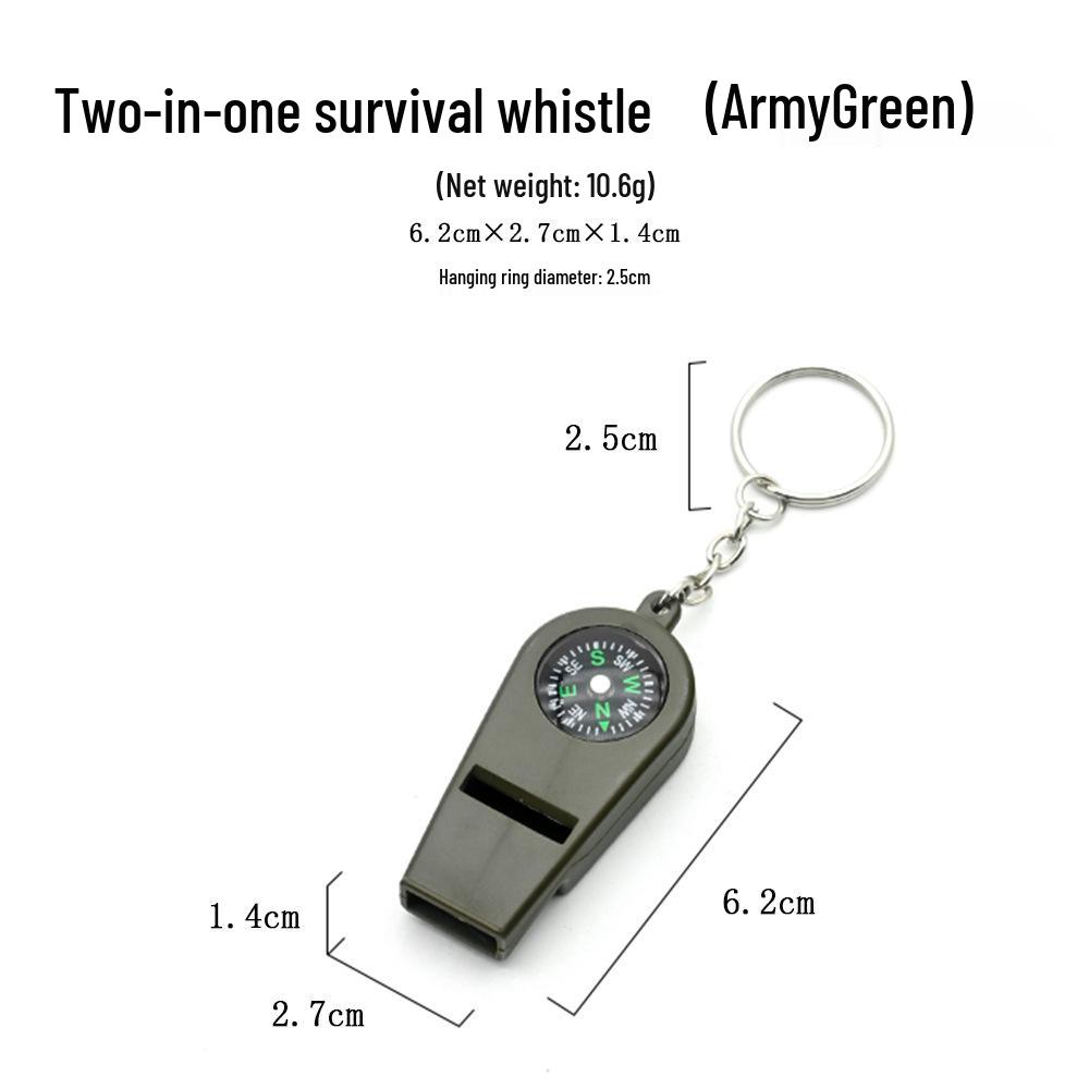 

Multifunctional Outdoor Lifesaving Whistle & Compass Survival Kit армія зелений колір