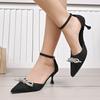 Fashion 2025 New Fashion Ladies Shoes Buckle Strap Women's High Heels Fashion Butterfly-knot Office and Career New Plus Size High Heels