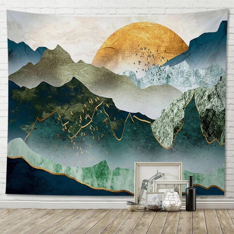 Beautiful Tapestry Room Decoration Abstract Mountain View Home Wall Hanging Background Cloth