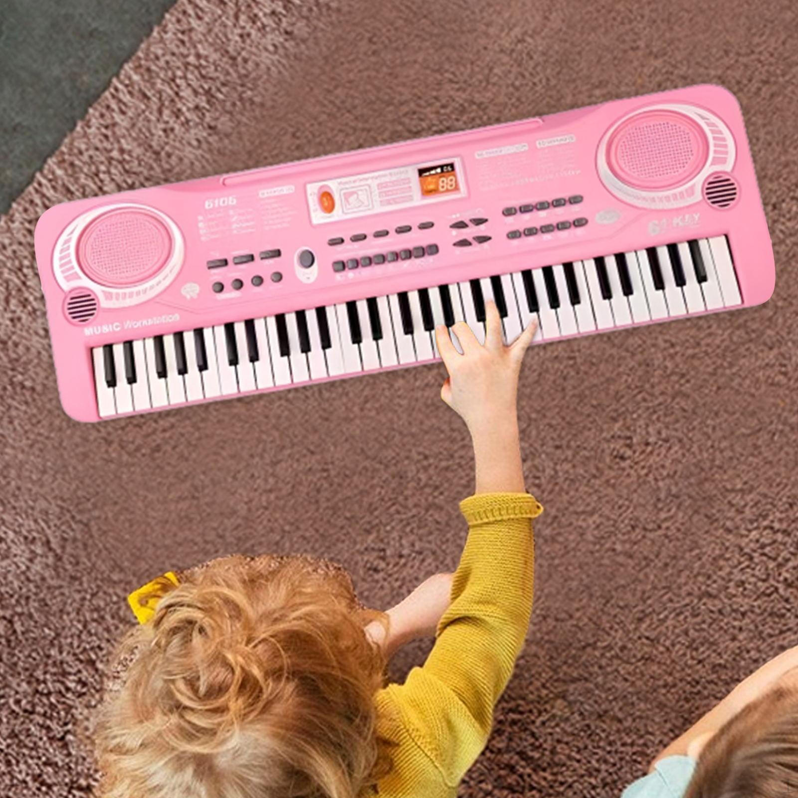 

Электронное пианино с 61 клавишей для детей, взаимодействующая с семьей, игрушка для раннего образования, дети розовый