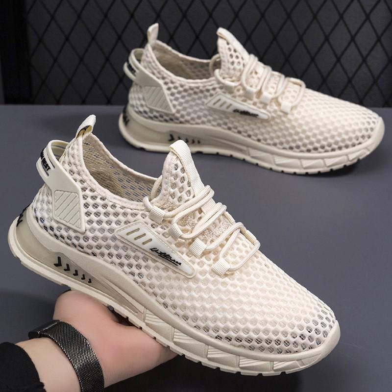 Herrskor Plusstorlek Andningsbara Fly-Knit Sneakers - Sommaren 2025