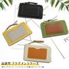 [Ganve] Fragment Case for Women, Genuine Leather, Stylish Pass Case with Coin Purse, Cowhide Leather, Double-Sided, Cute Coin Case, Mini, Brand, Thin