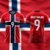 2026 Summer New Norwegian Flag Football Jersey Haaland 9 Printing Sports Unisex T-Shirt Kid's Clothing Tee Woman Beach T-Shirt