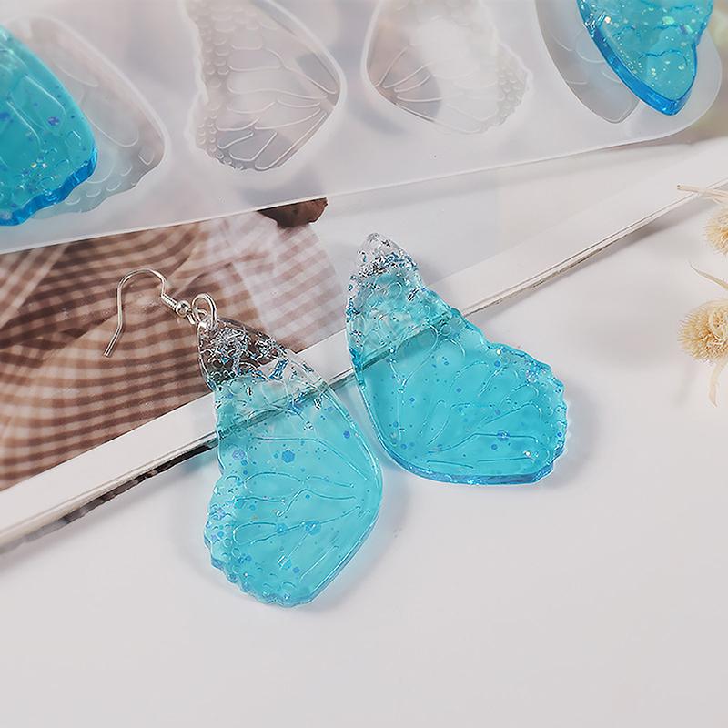 Diy Butterfly Wing Earrings Pendant Silicone Molds With Hole Jewelry Keychain Necklace Charms Ornament Epoxy Resin Casting Mould