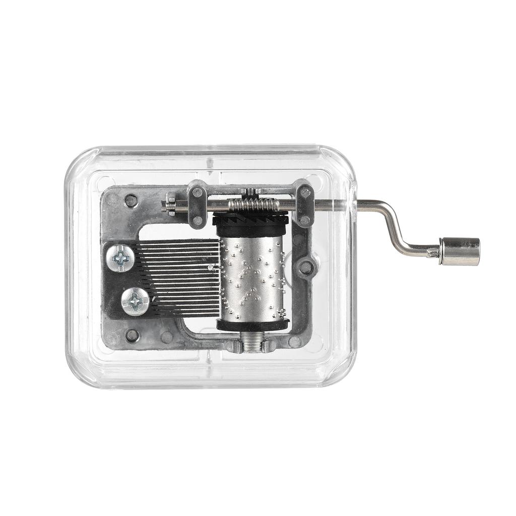 18 νότες Clear Acrylic Music Box Hand Crank DIY Mechanical Music Box Κλασικά μουσικά στολίδια DIY