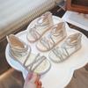 Girls Sandals with Back Zipper Kids Princess Shoes for Summer Elegant Ins Trendy 2025 New Girls Roman Shoes Non-slip Soft Sole