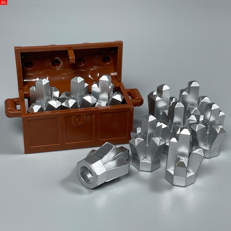 Non-Toxic Moc Bricks Utensil Ingot Bar Dollar Coin Money Gold Silver Painted Gold Gem Treasure Box 99563 Building Blocks Children'S Toys