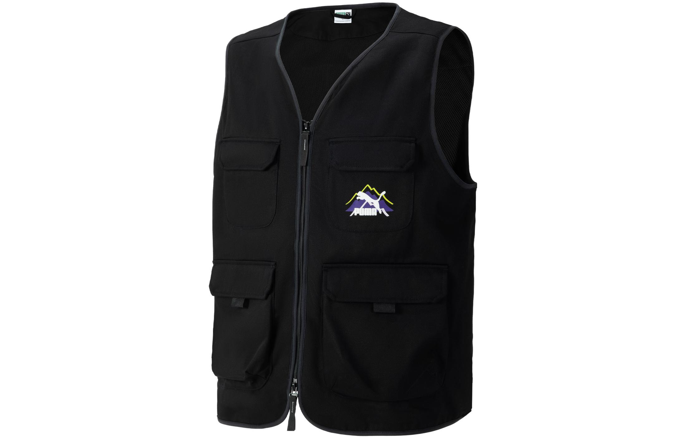PUMA Vests Men s Black V Neck Moderate Other 537422-01 L
