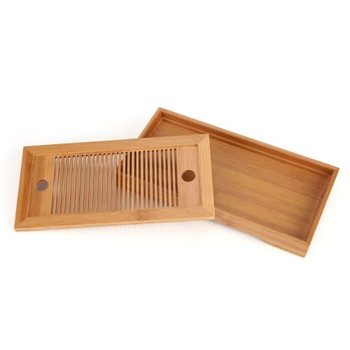 Acogedor Bamboo Tea Tray, Stylish Tea Ceremony Utensils, Water-Reservoir Type, 27*14*3cm
