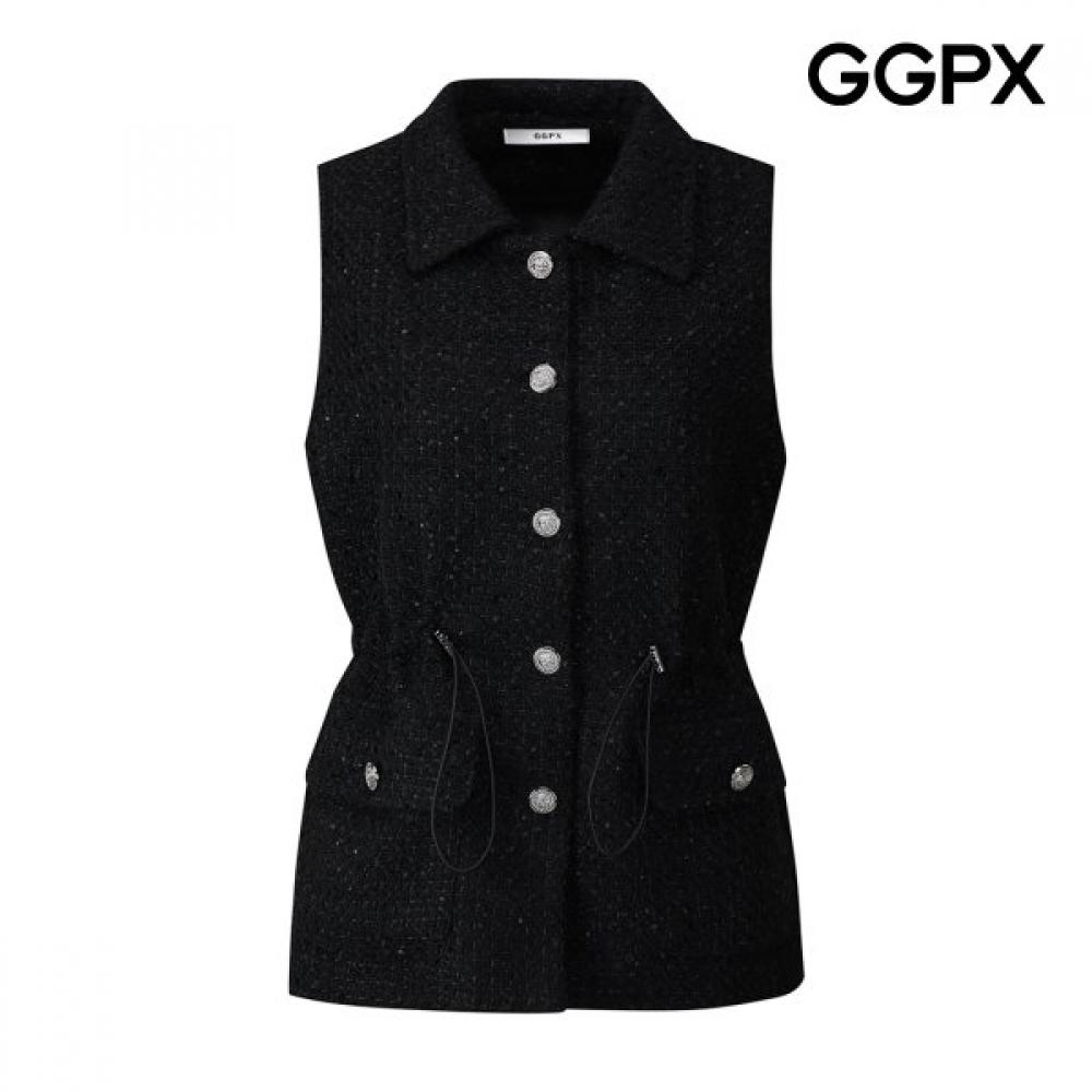 Ggpx New York Waist String Tweed Vest  Gq4vt007f blacks/F
