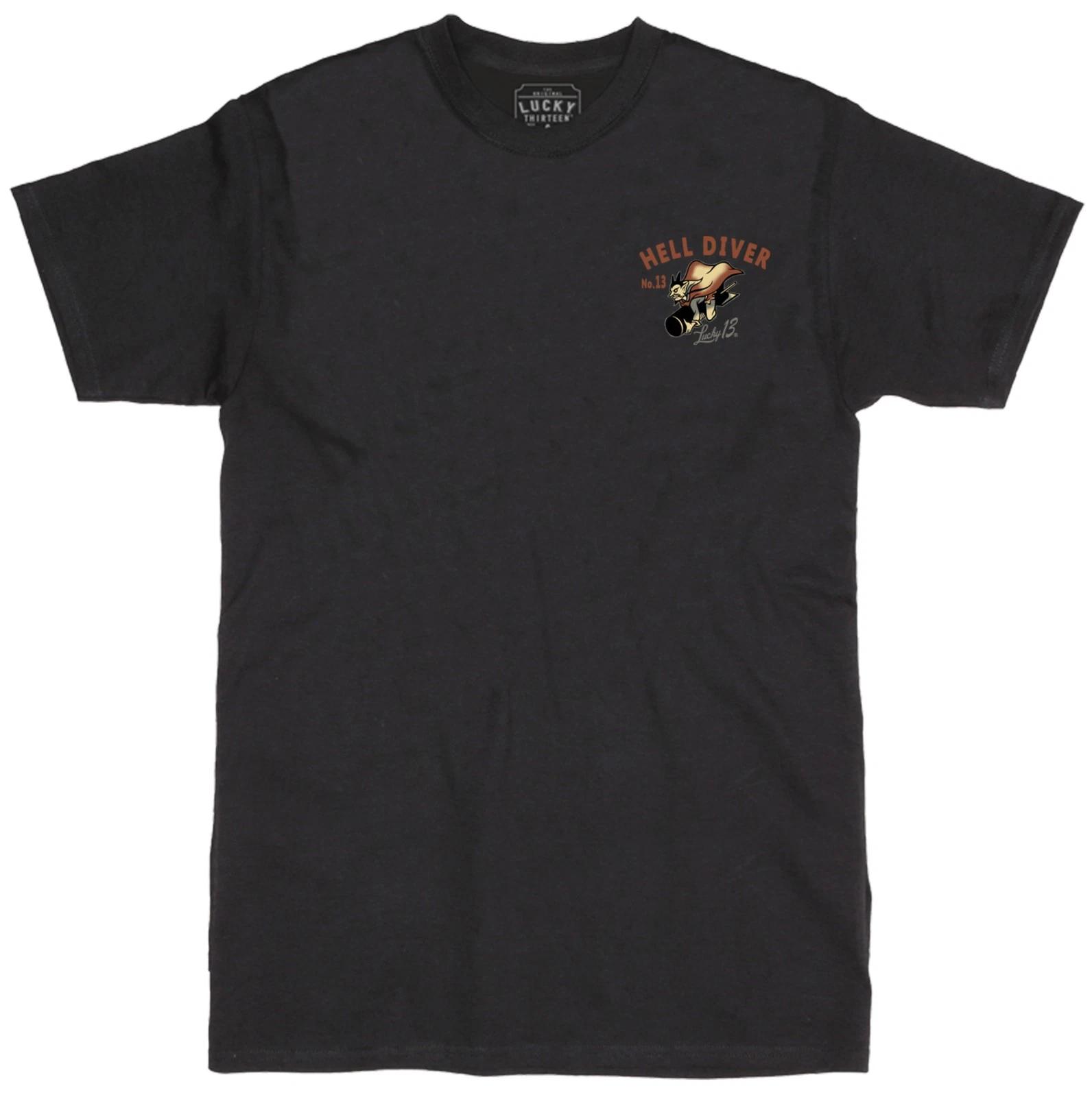 Authentic LUCKY 13 Hell Diver T-Shirt Black S NEW S