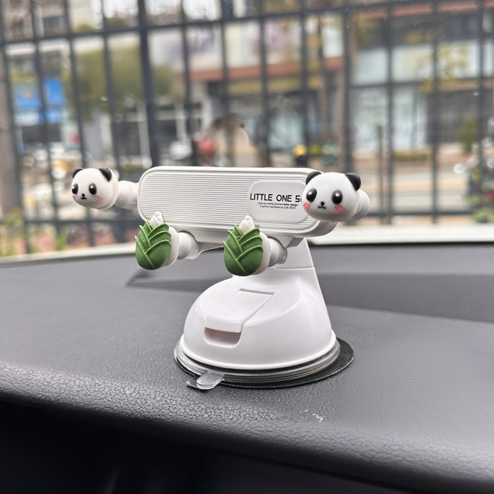 Panda Cute Suction Cup Phone Mount 360° Adjustable Car Phone Holder Pocket Size Foldable Car Mount Cell Phone Holders For Iphone