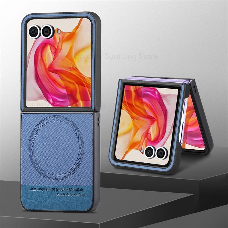 

Магнитный кожаный чехол для телефона для Magsafe Magsafing для Motorola Razr 60 Ultra Беспроводная зарядка Защитная крышка для задней панели телефона для Moto Razr 50 40 Ultra Razr 60 Ultra синий