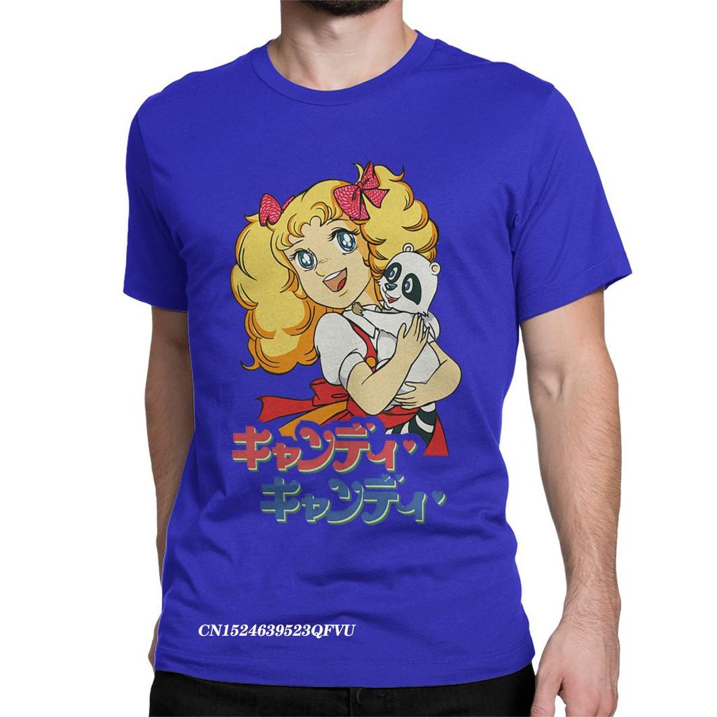 Funny Candy Candy Anime 80s Kawaii Manga Tee Shirt Men Women Crew Neck Cotton Tshirt Harajuku Tee Shirt Plus Size Tops