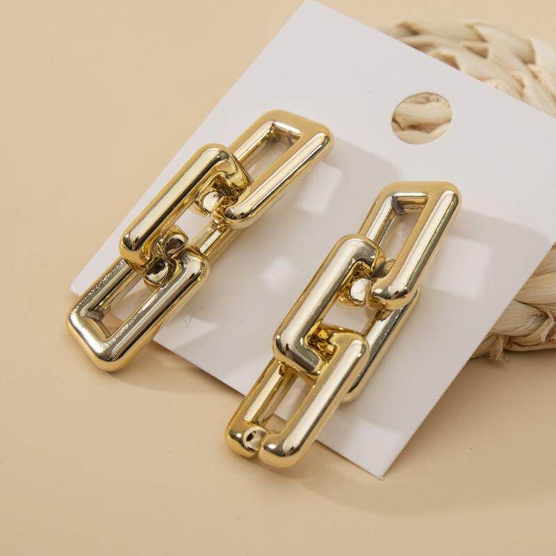 Exaggerated Heavy Industry Metal European and American Bride Necklace Women s Collar Gold Earrings