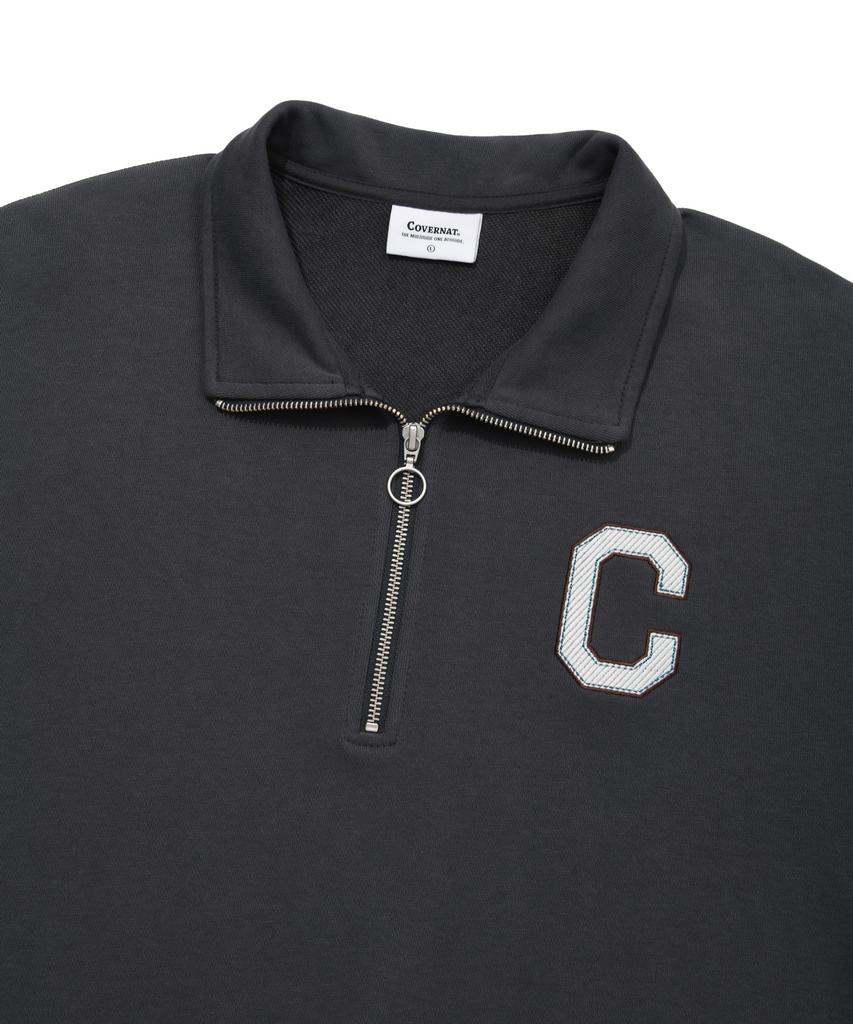 COVERNAT C Logo Half Zip Sweatshirt Charcoal