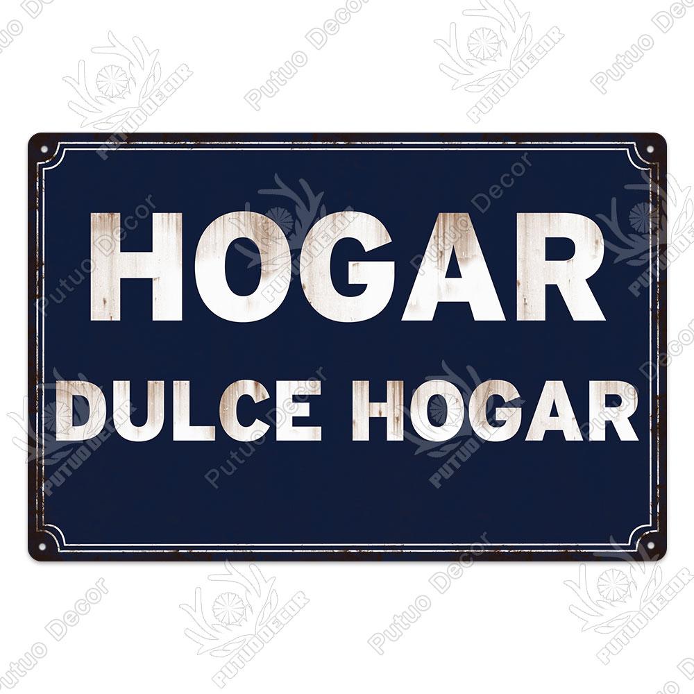 Putuo Decor Spanish Sign Vintage Metal Tin Sign Bar Pub Club Hogarena Bano Man Cave Wall Decor Iron Painting Decorative Plate