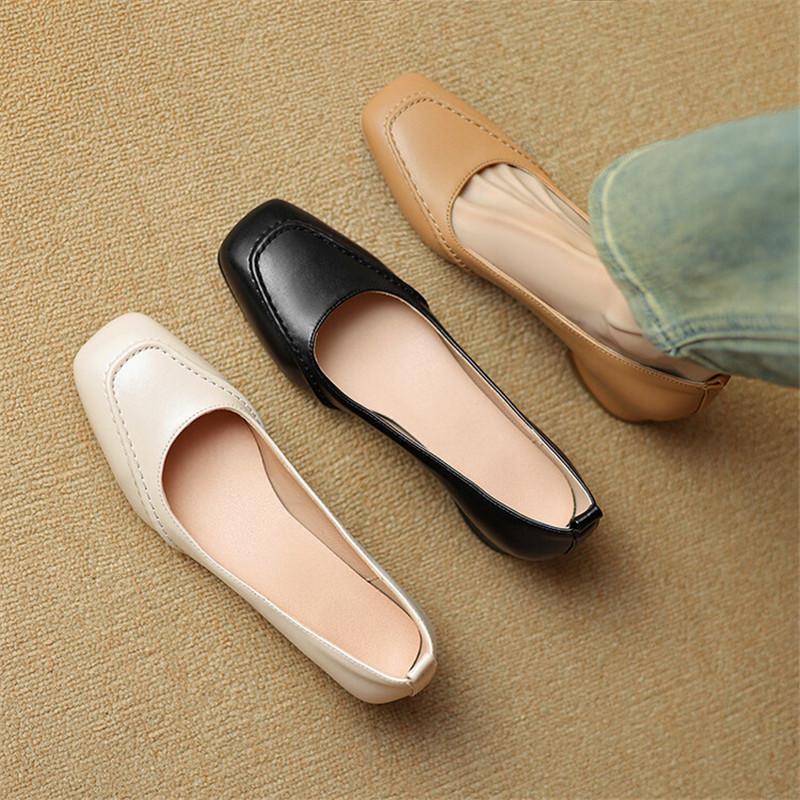 Fashion New Summer Autumn Women Shoes Casual Shoes for Women Square Toe Low Heels Ladies Shoes Zapatos Mujer Large Size Women Pumps