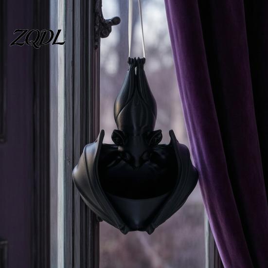 3D Printed Hanging Planter Bat Planter, Gothic Plant Pot, Home Office Desk Decoration Halloween for Trailing Vines, Indoor Outdoor Alternative
