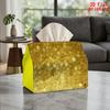 1pc Golden Coin Stack Tissue Box Holder - Reusable Suitable for Napkin Dispenser with Coin-Themed, Compact Desktop Tissue Storage for Kitchen, Bathroo