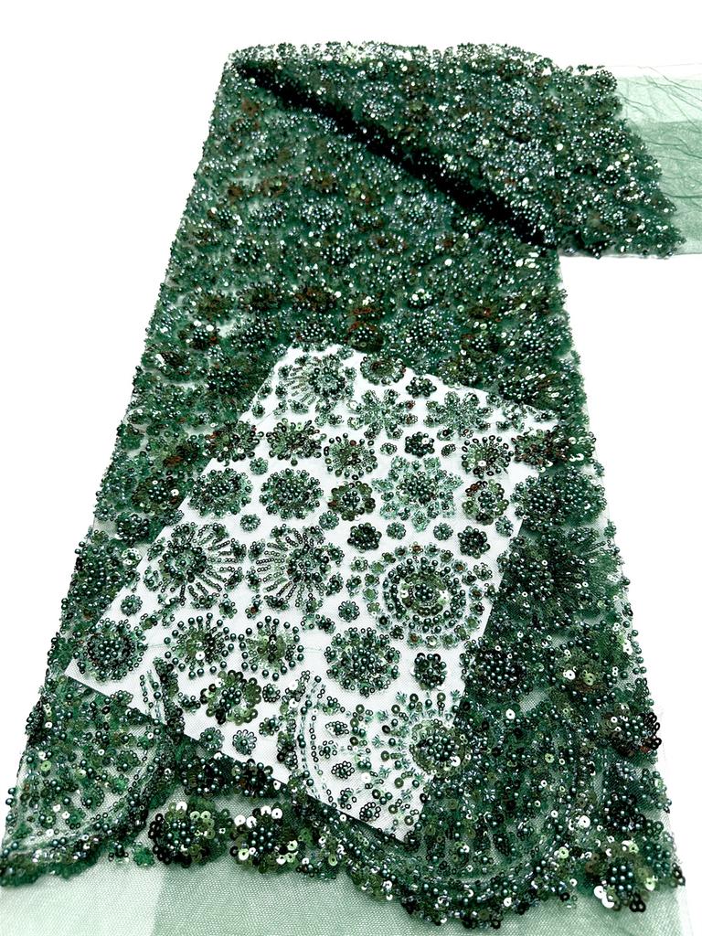 African Tulle Lace Fabric 2026 French Sequins Fabric Sewing Embroidery With Beads Lace Tulle Mesh Nigeria Dress 5 Yards Sewing