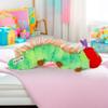 Hungry Caterpillar Plush Toy Pillow Children's Picture Book Neck Pillow Doll, Green Caterpillar Shape, Soft and Skin-Friendly