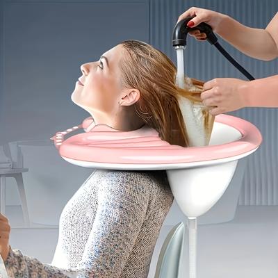 Inflatable Shampoo Basin - Portable, Soft, Comfortable, and Lightweight with Air Pump and Drainage for Elderly, Disabled, Pregnant Women