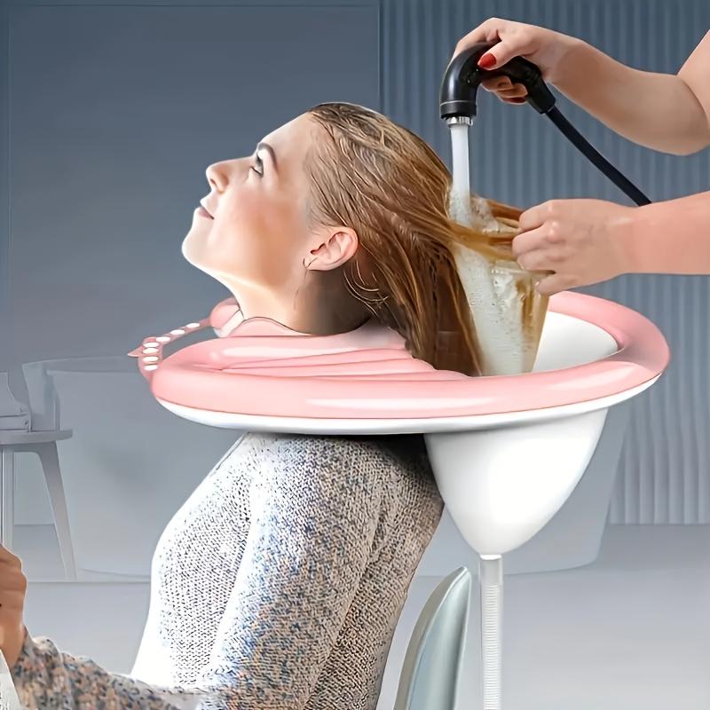 Inflatable Shampoo Basin - Portable, Soft, Comfortable, and Lightweight with Air Pump and Drainage for Elderly, Disabled, Pregnant Women