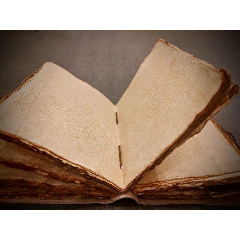 Vintage Owl Embossed Handmade Large Leather Bound Travel Journal Acid Free Cotton Recycled Paper , Deckle Edge Vintage Paper Writing Diary