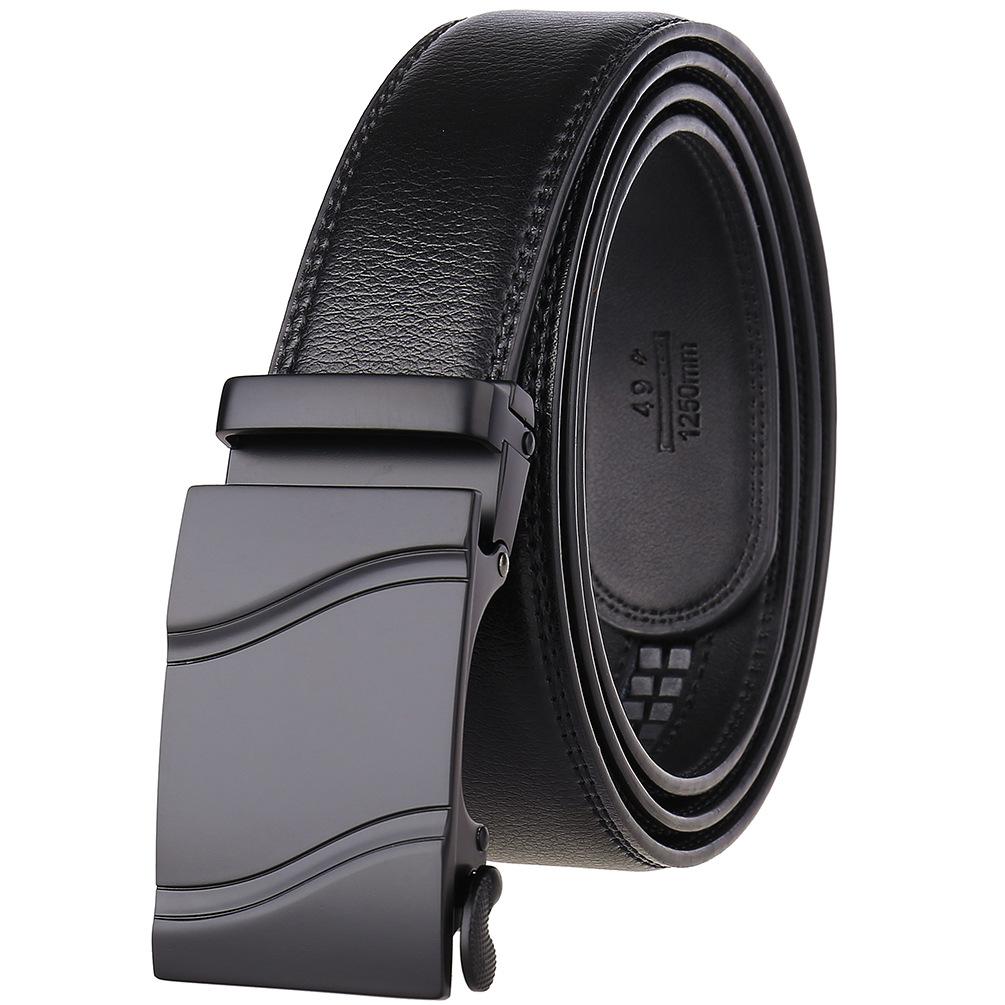 1Pcs Fashion Automatic Buckle Belt, Korean Version Of Men'S Belt, Two-Layer Cowhide Ly36-31703-1
