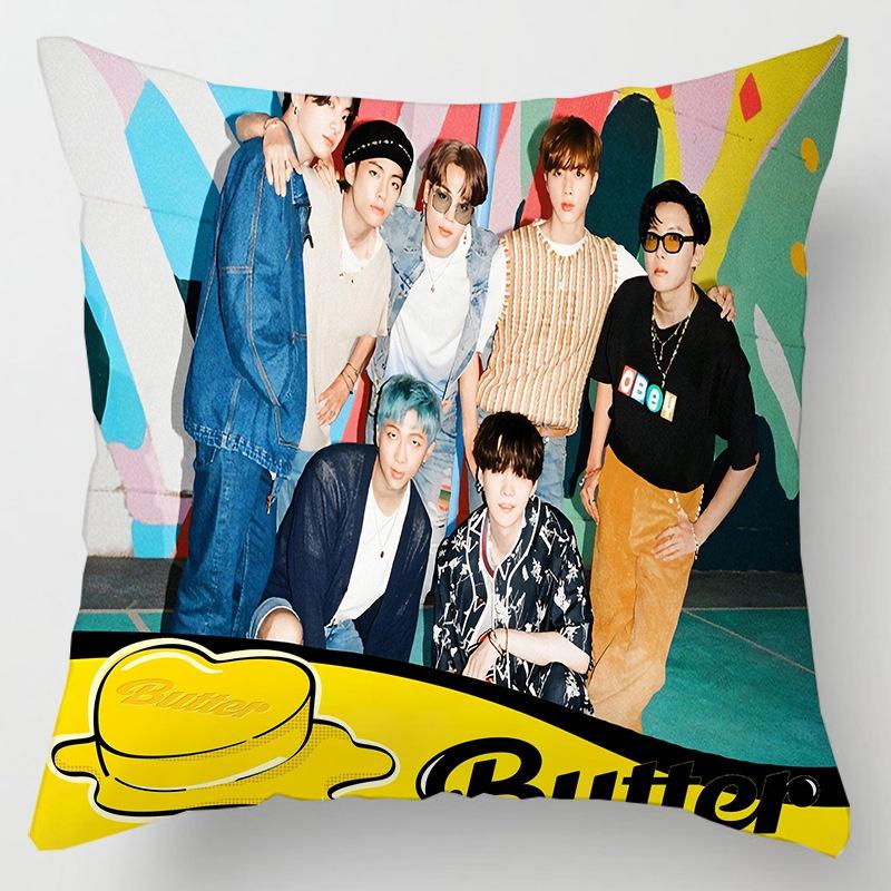 Bts Bangtan Boys Cushion Cover Decorative Soft Pillow Case Sofa Car Cover Throw