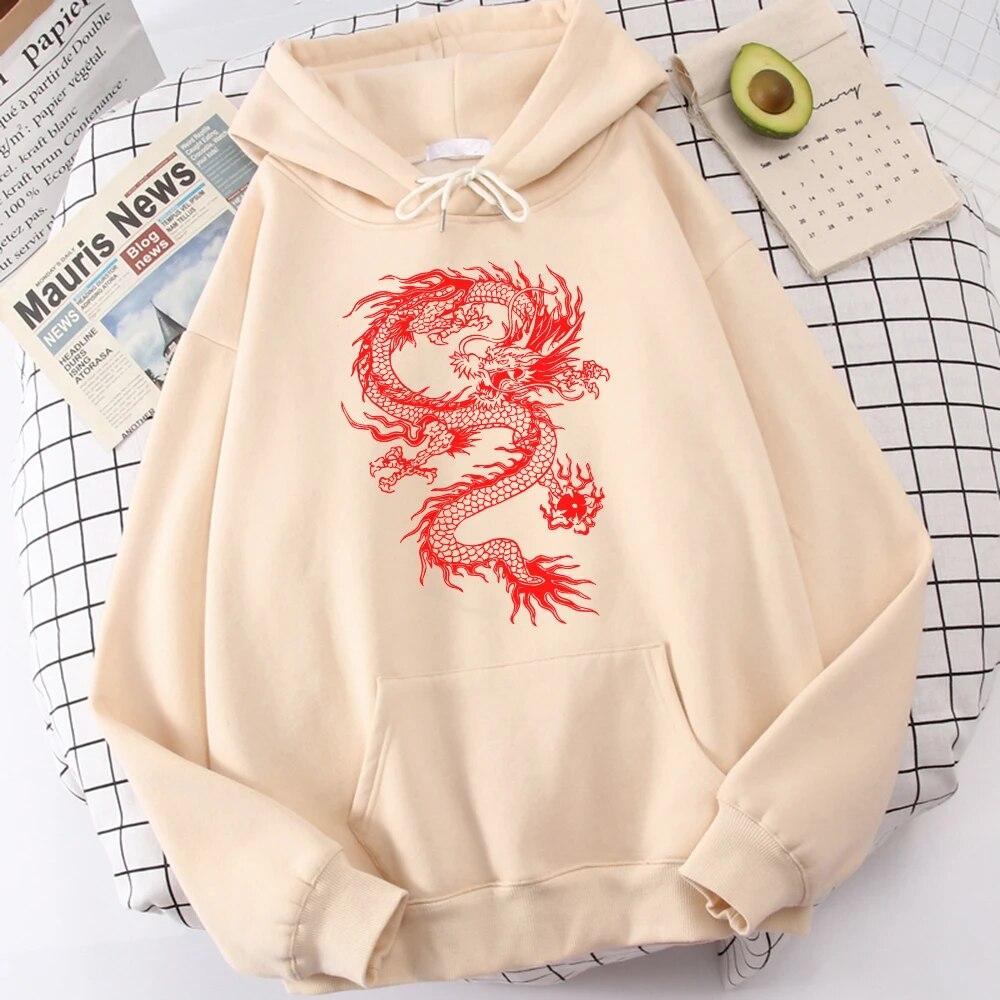 

Женская толстовка с длинным рукавом, наклейки с татуировкой красного дракона, забавная мужская забавная толстовка с принтом большого размера, новинка, уличная одежда, мягкая свободная толстовка