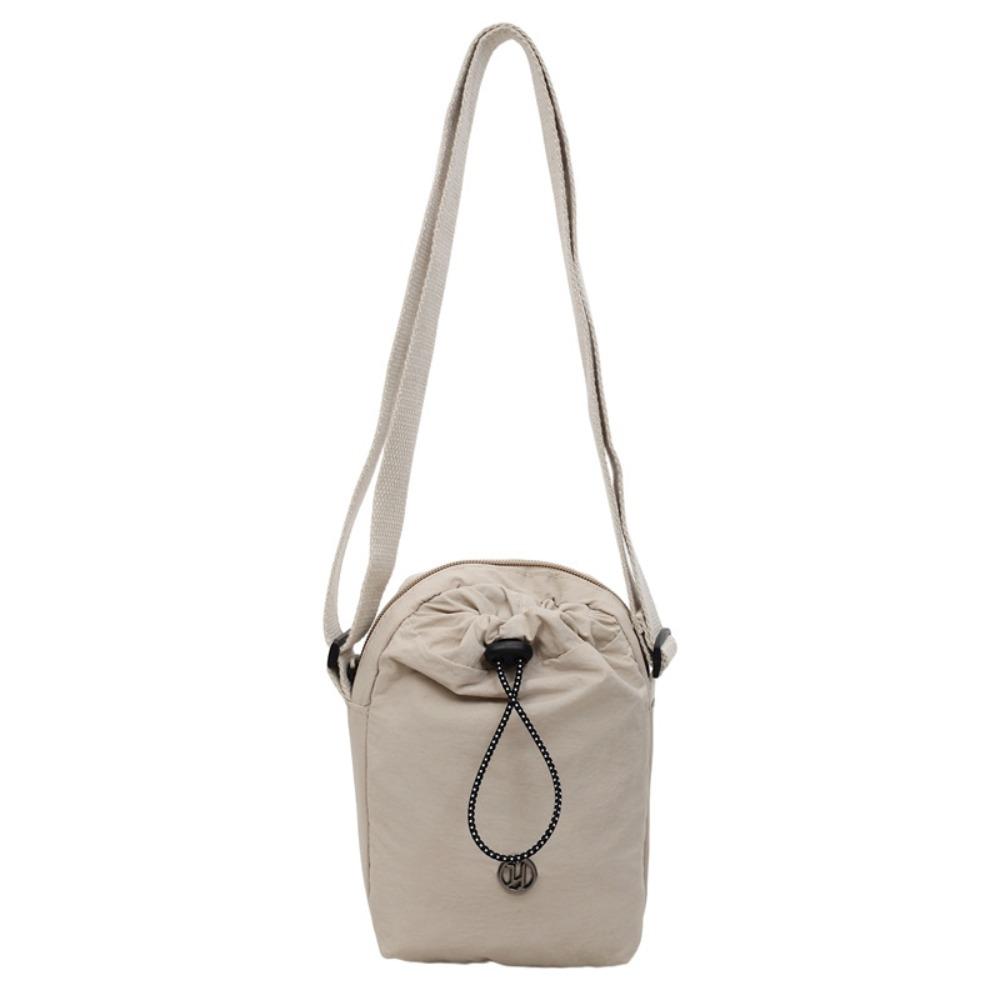 Nylon Rope Nylon Shoulder Bag Solid Color Water Bottle Pouch Drawstring Crossbody Bag  Daily