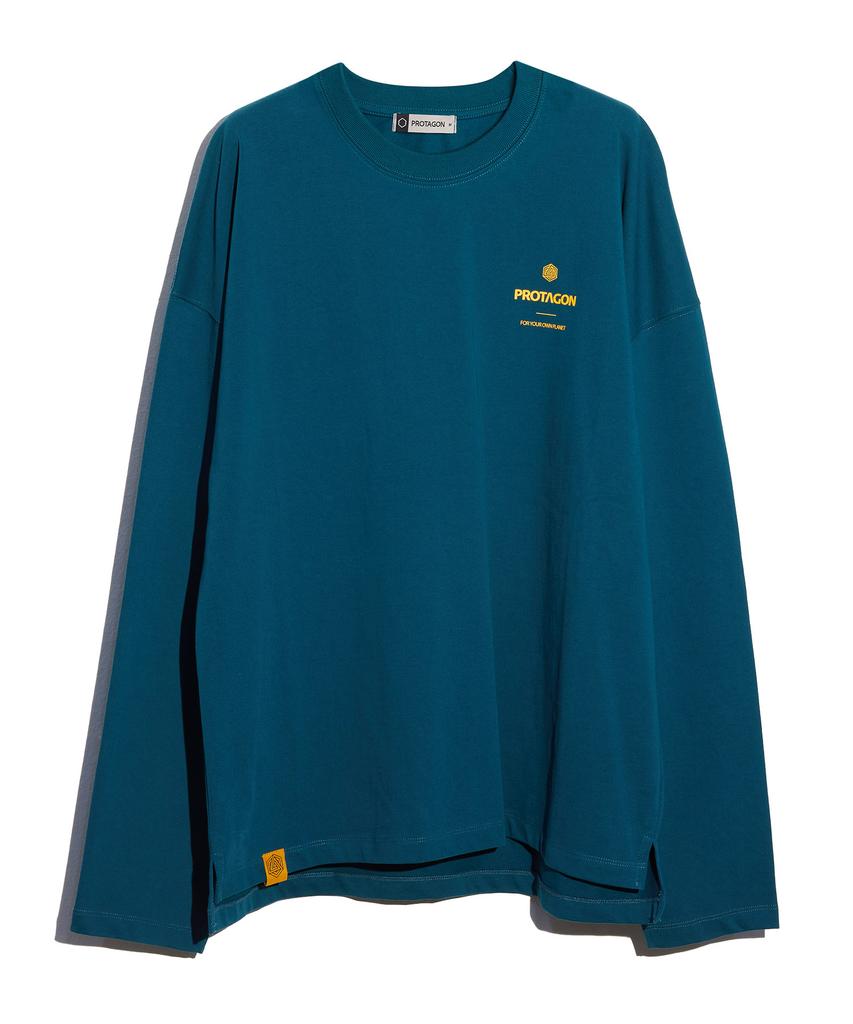 PROTAGON Og Symbol Oversized Long-Sleeved Tee (Blue)