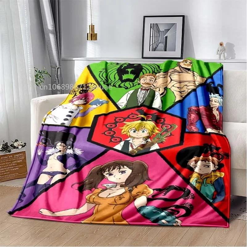 Thicken Blanket Anime The Seven Deadly Sins Printed Flannel Blankets for Beds Sofas Warm Bed Sheet Soft Blanket