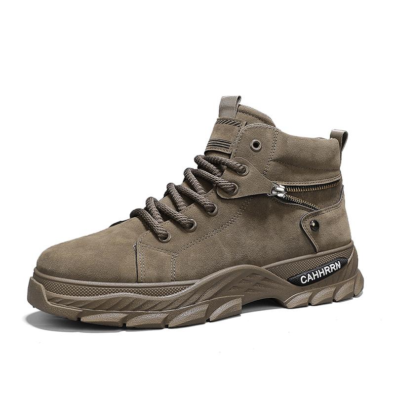 Men Boots Cotton Boot Autumn PU Splicing British High Top Retro Thick Sole Lace Up Comfort Anti Slip Sport Mountaineering Boot