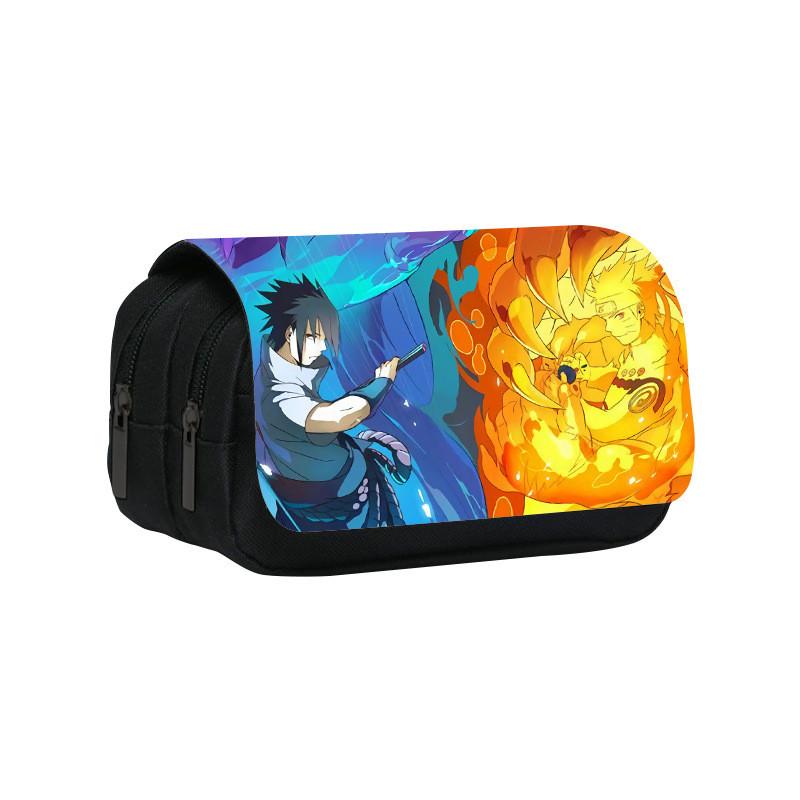 Naruto Shinobi Printed Twin Compartment Pen Pouch With Waterresistant Nylon For Students