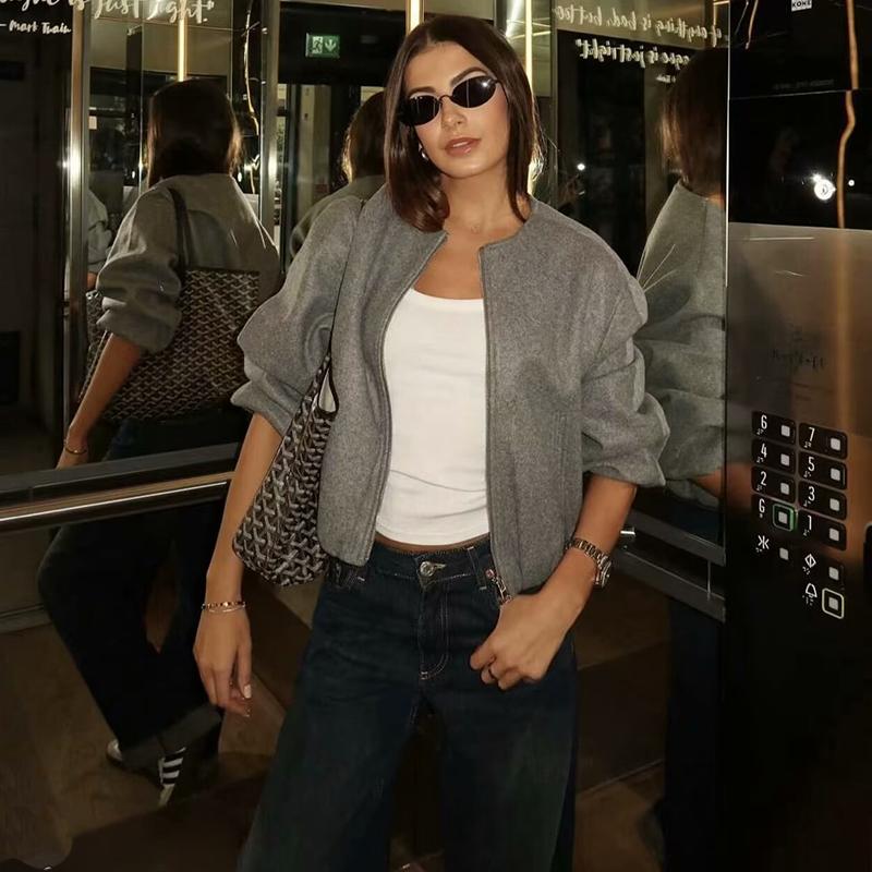 Jakke Høst Dame Chic Løs Damekåpe Elegant Mote Gate Varm Ungdomsjakke