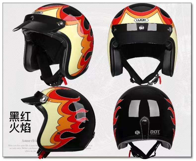 Harley Helmet Half Helmet Hard Hat Electric Vehicle Men's and Women's Motorcycle Riding Protection Motorcycle Goggles Bicycle