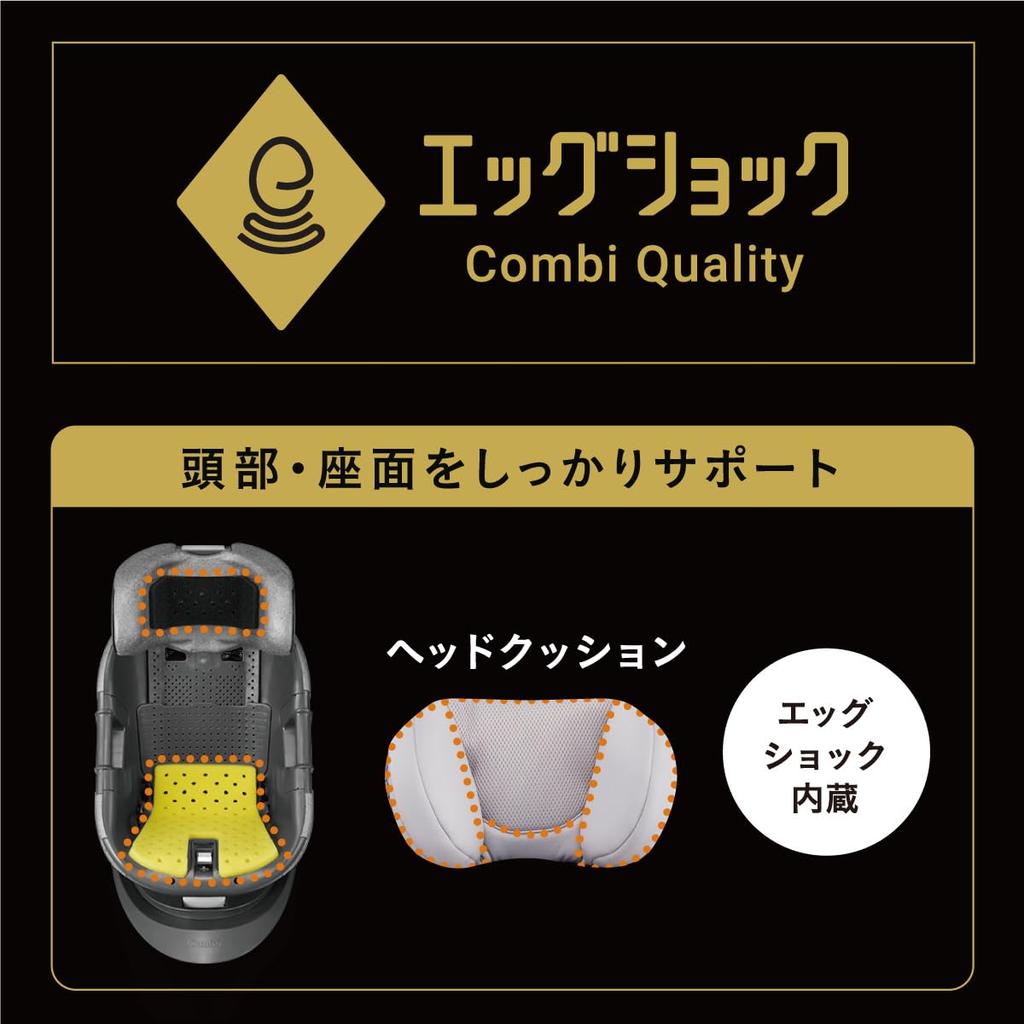 Combi ISOFIX-compatible, Rotating Car Seat for Newborns and Children Aged from Birth To 4 Years, White Label THE S ISOFIX Egg Shock ZC-720, Gray,