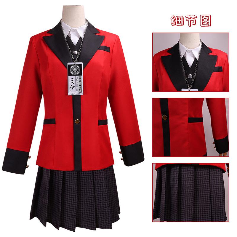Kakegurui Yumeko Jabami Cosplay Kostüm Schuluniform Performance Anzug