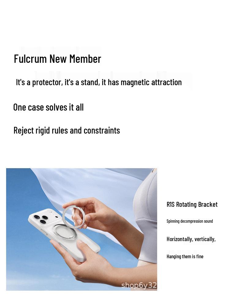 Apple 17 ProMax 360° Rotating Phone Case - New Matte Skin Feel, High-End, Drop-Proof Design.