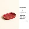 Red Ceramic Dessert Plate: Retro Chinese Pastry & Fruit Display Dish