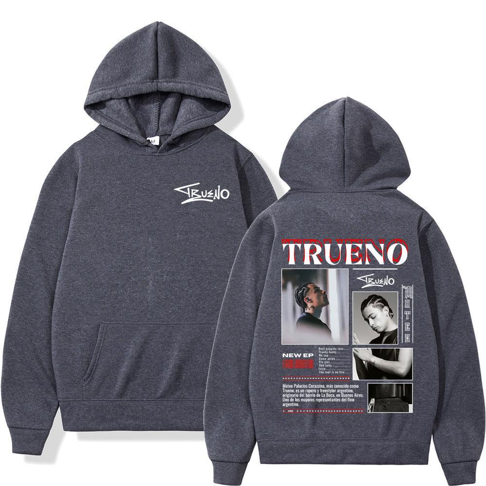Rapper Trueno Album Tour 2025 Hoodie Gothique Punk Hiver Manches Longues Épais Hip-hop Pull Homme Femme Sweat-shirts à Capuche Vintage
