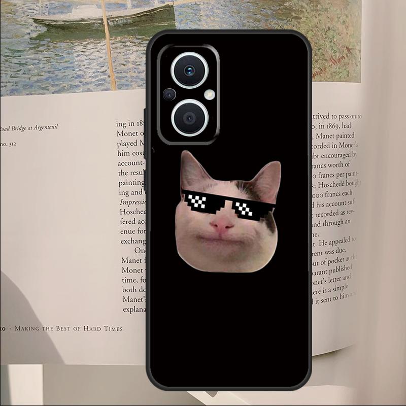 Beluga Cat Meme Face Smiling Cover For OPPO Reno 7 8 Lite 11F 12F 13F 14F 10 11 12 13 14 Pro OPPO Find X6 X8 X9 Pro Case
